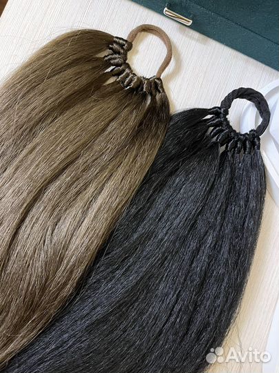 Накладной афро хвост волосы на резинке