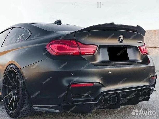 Спойлер BMW M4 F82 F83 стиль PSM черный глянец