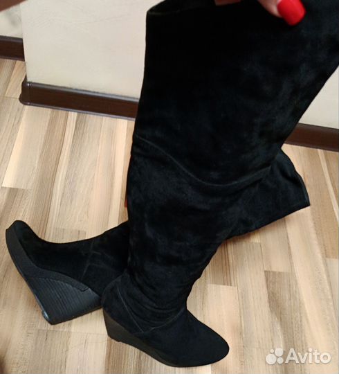 Ботфорты сапоги Италия натуральный мех, р.39-40