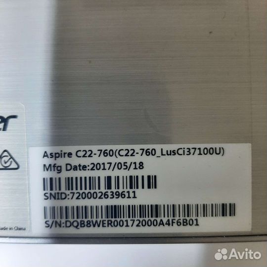 Acer aspire c22-760