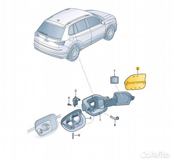 Лючок бензобака (топливного бака) Skoda Kodiaq