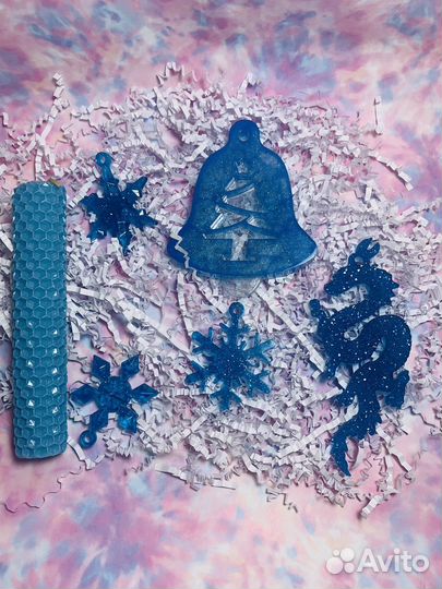 Новогодние игрушки из эпоксидной смолы