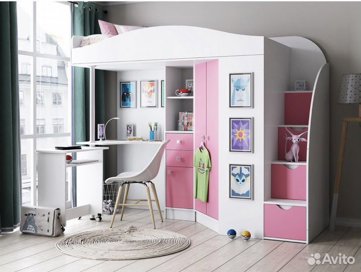 Кровать чердак Теремок гранд