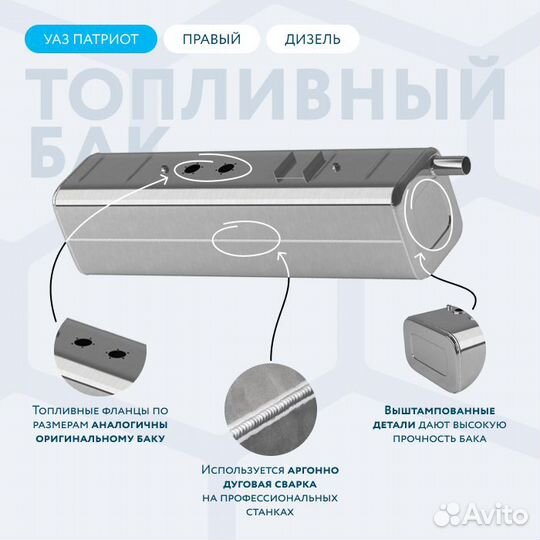 Топливные баки УАЗ пикап 38 литров