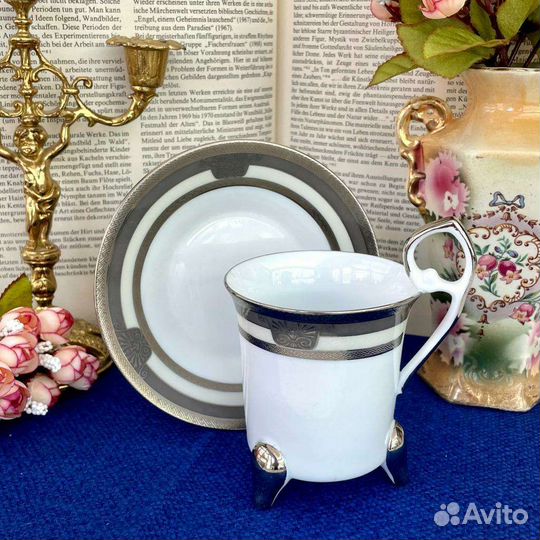 Чайная пара Sheng Xing China серебряный ободок