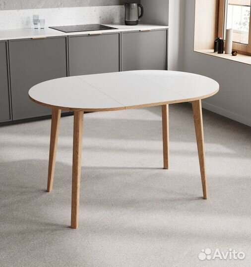 Раздвижной белый стол