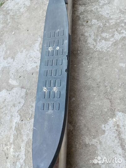 Пороги труба с накладками для УАЗ patriot