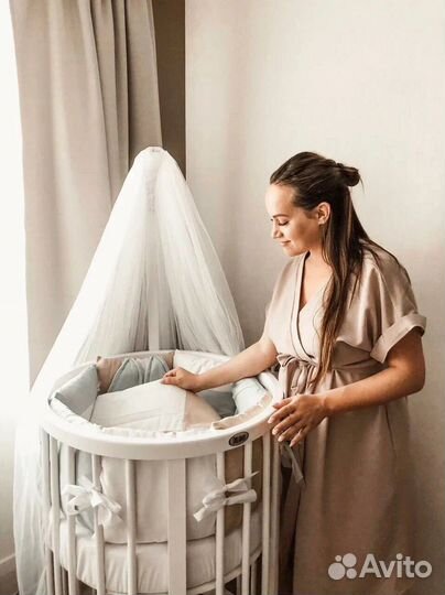 Детская кровать трансформер круглая