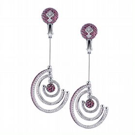 Серьги Prologue Orbit White Gold & Diamonds & Ruby ER/5001 A03