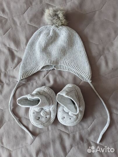 Шапка и пинетки 56, 62