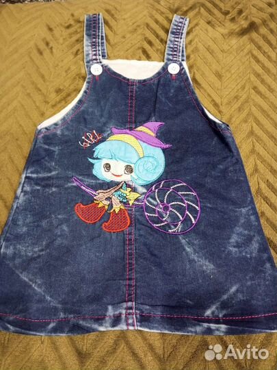 Джинсовый сарафан для девочки 98
