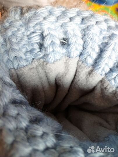 Шапка с шарфом женская зимняя