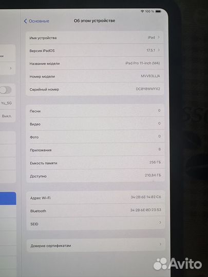 iPad Pro 11 m4 2024 Wi-Fi 256Gb