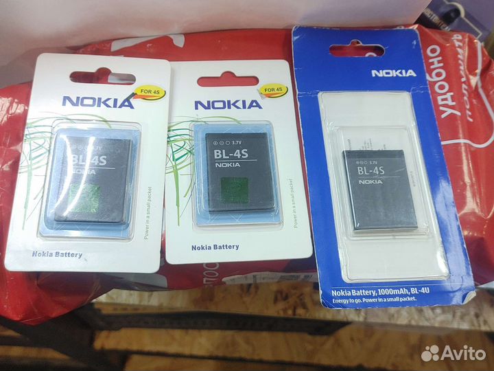 Аккумуляторы Nokia BP-6M, BL-4C, BL-4B, BL-4S новы