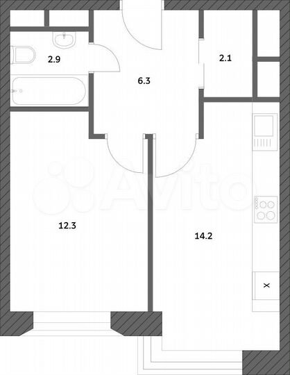 1-к. квартира, 37,8 м², 20/25 эт.