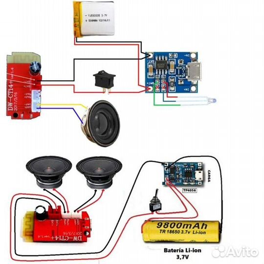 Аудио стерео Bluetooth модуль с усилителем