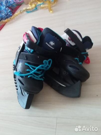 Коньки черные, детские раздвижные