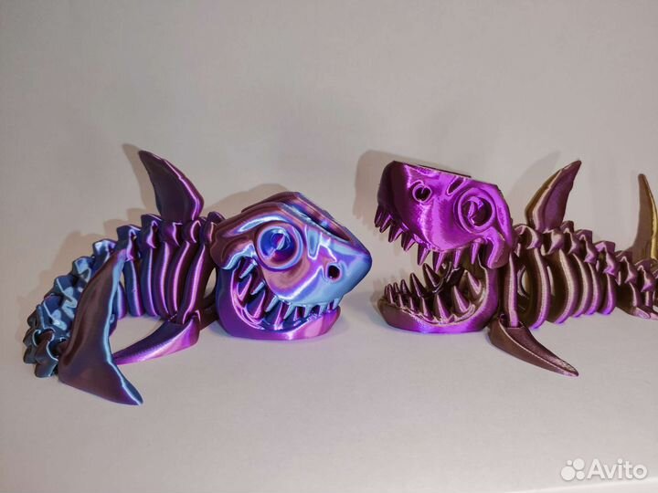 Веселая акула скелетон - игрушка антистресс