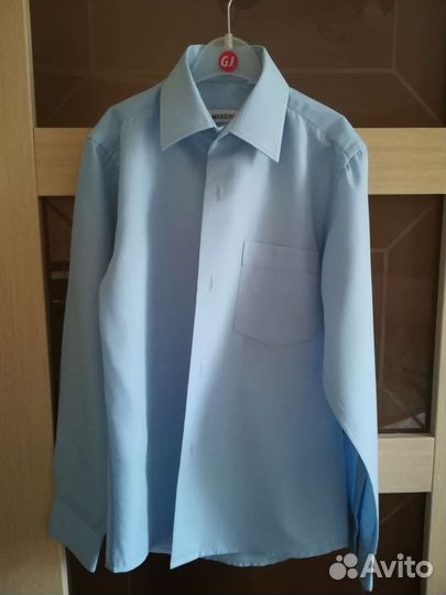 Рубашка голубая 128 рост