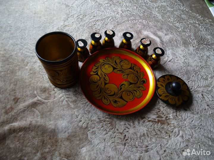 Посуда Хохлома. Коньячный набор