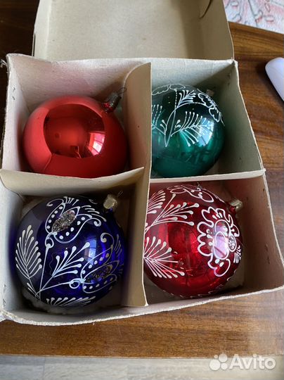 Набор елочных игрушек СССР Шары 10 см Лот 376