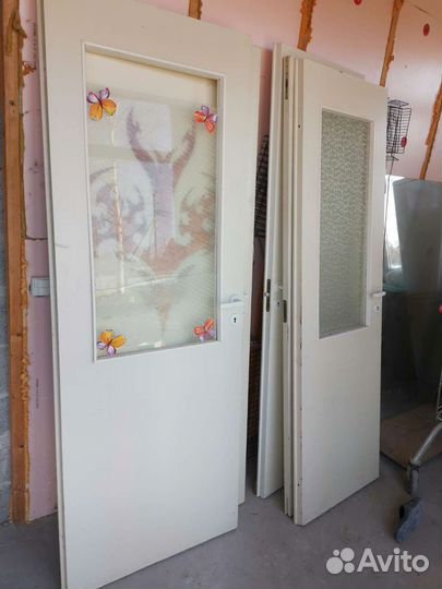 Двери межкомнатные деревянные бу 6шт за