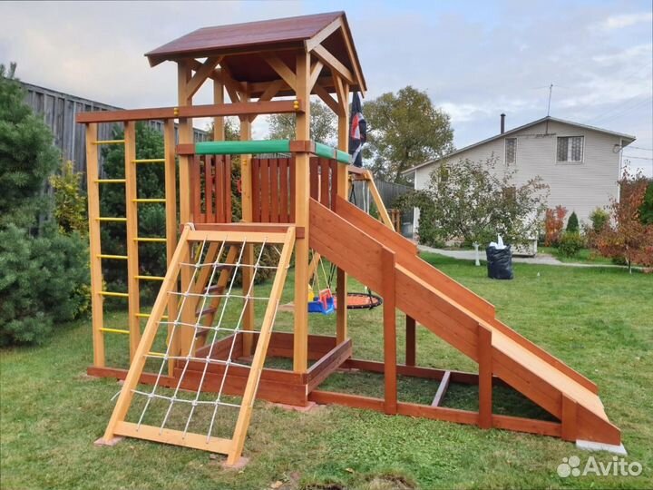 Детские площадки домики качели горка