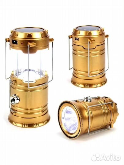 Кемпинговый LED фонарь походный на солнечной бата