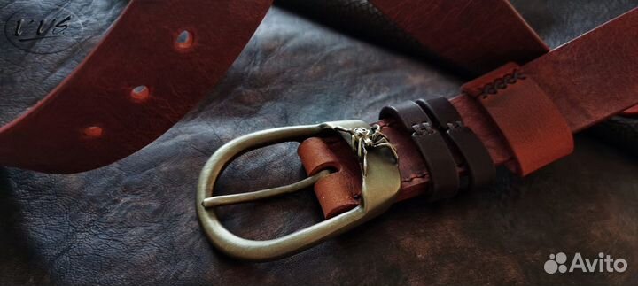 Кожаный ремень с литой пряжкой Паук /Арахнид Жорик