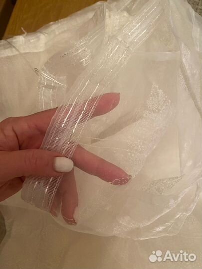 Тюль, дневная штора, с лентой