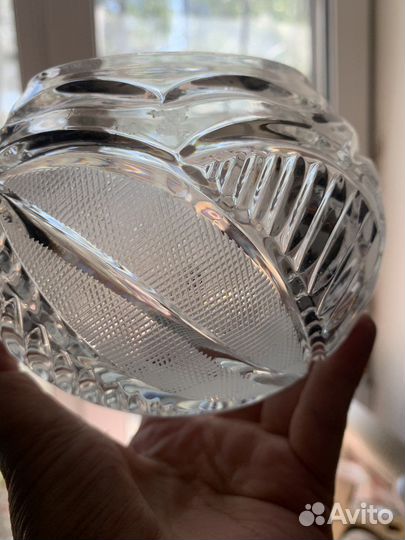 Хрустальная ваза шар Гусь Хрустальный