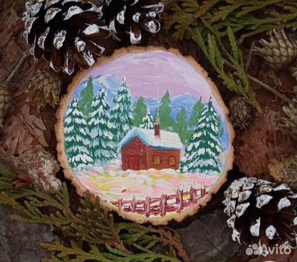 Картина на спиле дерева