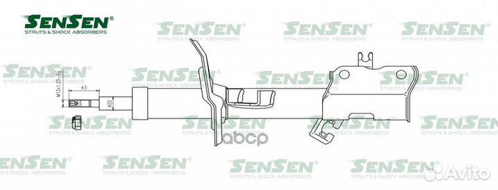 Амортизатор nissan qashqai/qashqai+2 07- пер.пр