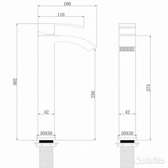 Смеситель для раковины Abber Wasserfall AF8611B