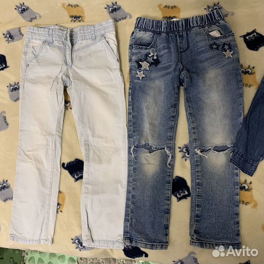 Джинсы рубашка одежда 110-116 для девочки