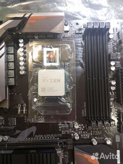 Комплект ryzen 5 5500 + gigabyte b450 aorus