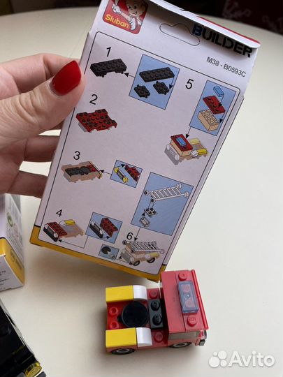 Лего пожарная и полицейская машинки конструктор