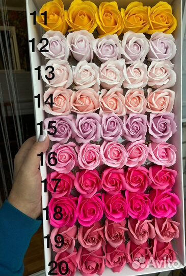 Мыльные розы и другие цвет поштучно или коробкой