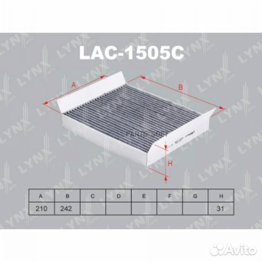 Lynxauto LAC-1505C Фильтр салонный угольный opel M