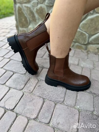 Кожаные ботинки челси