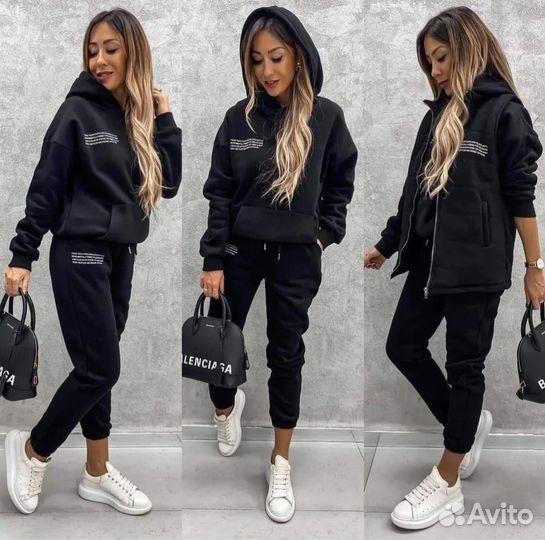 Женский осенний спортивный костюм тройка 44-54р