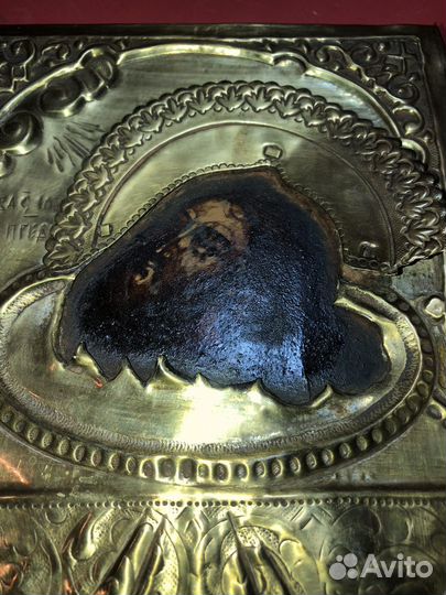 Старинная икона Голова Иоанна Предтечи