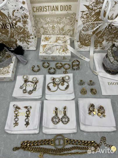Christian dior серьги кольца браслеты