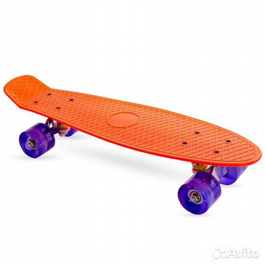 Скейт пенниборд BlackAqua WX-201B оранжевый свет к