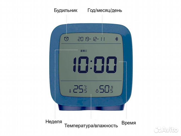 Умный будильник с термометром Xiaomi CGD1 (Синий)