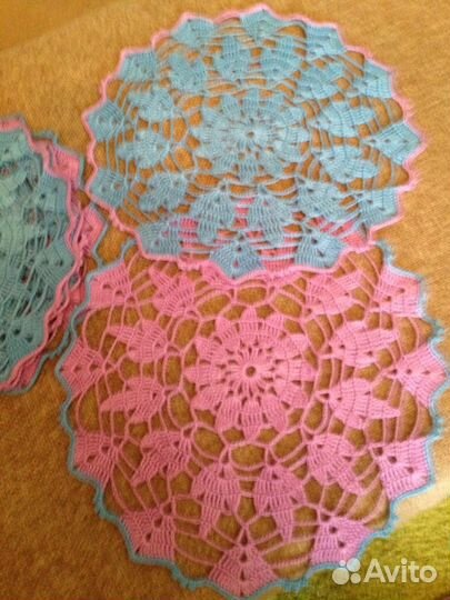 Салфетки вязаные с крючком 6 шт. Для сервировки ст