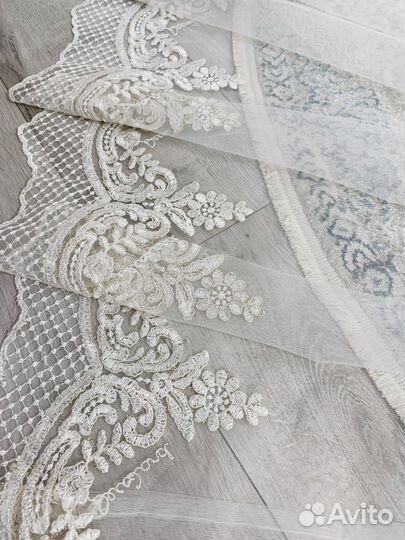 Шторы в молочно-пудровом цвете