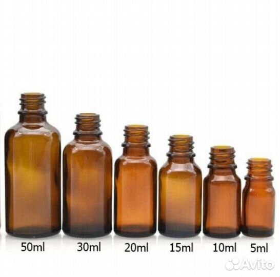 Флаконы стеклянные 5мл - 100мл и крышки капельницы