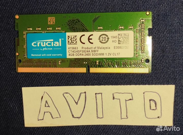 Crucial ddr4 4gb 2400 sodimm ct4g4sfs824a.M8FF