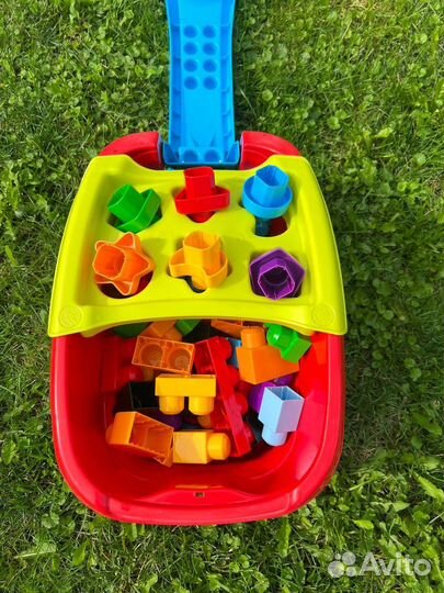 Mega bloks тележка сортер конструктор